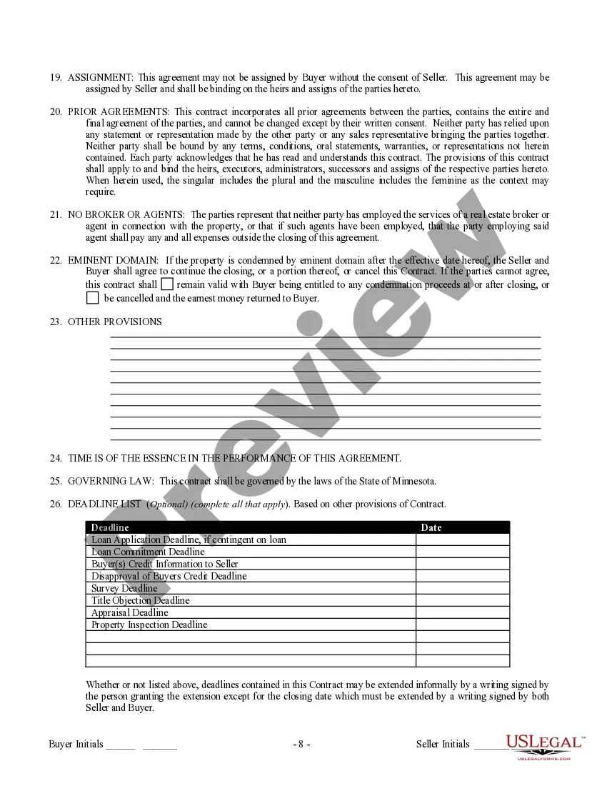 Preview Contract for Sale and Purchase of Real Estate with No Broker for Residential Home Sale Agreement