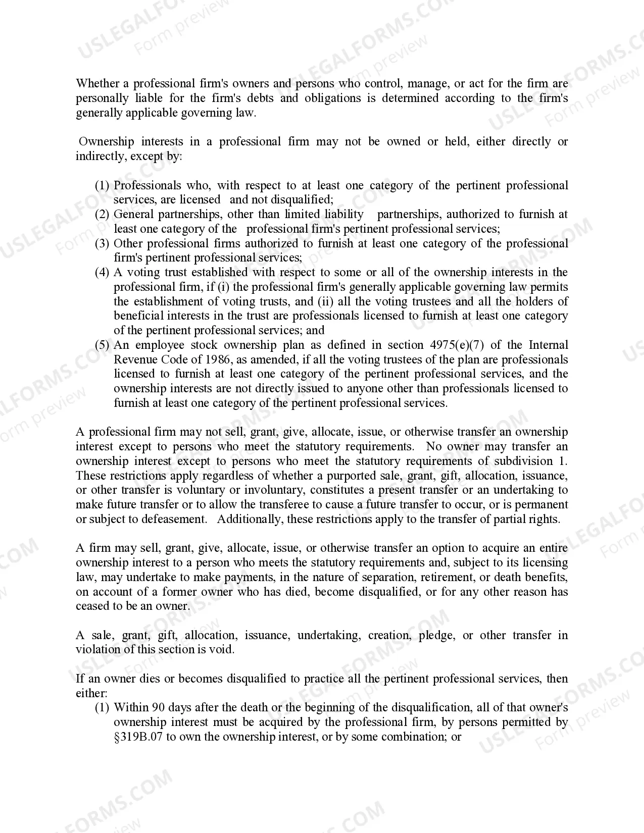 Preview Professional Corporation Package for Minnesota