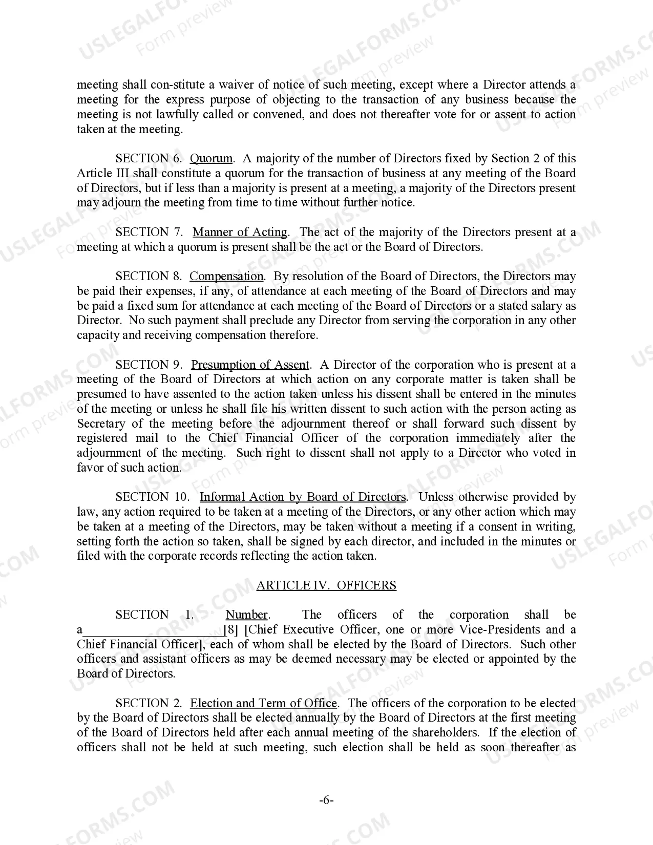 Preview Minnesota Bylaws for Corporation