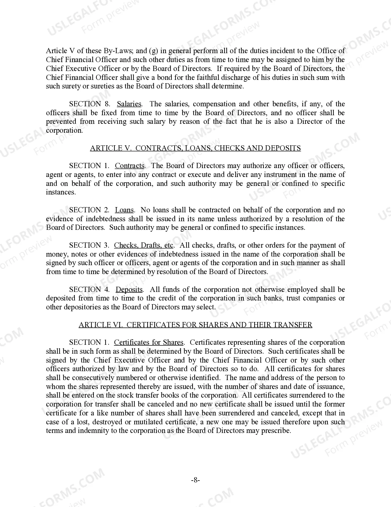 Preview Minnesota Bylaws for Corporation