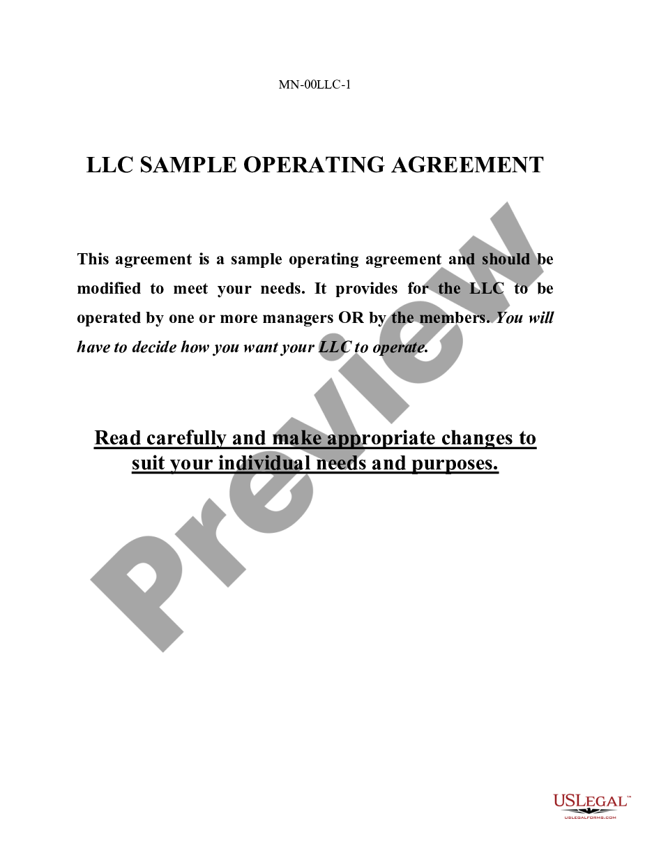 page 0 Limited Liability Company LLC Operating Agreement preview