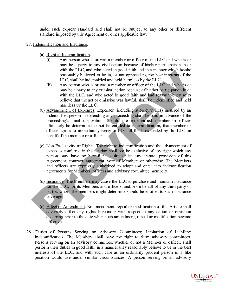 page 7 Limited Liability Company LLC Operating Agreement preview