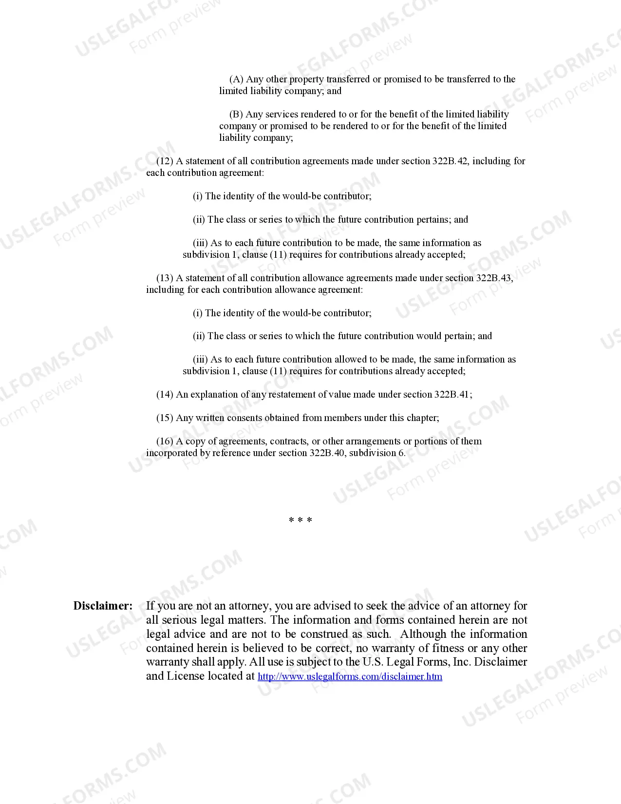 Preview Minnesota Professional Limited Liability Company PLLC Formation Package