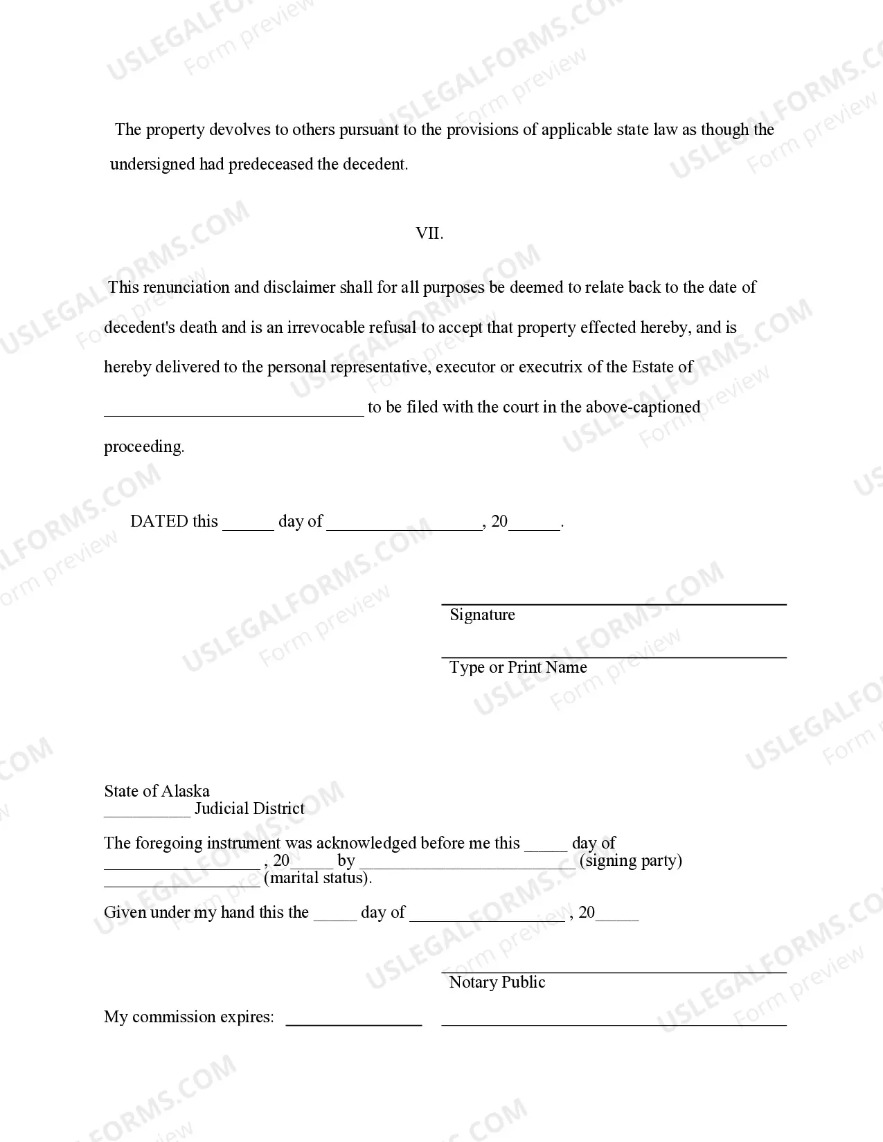 Preview Renunciation And Disclaimer of Real Property Interest