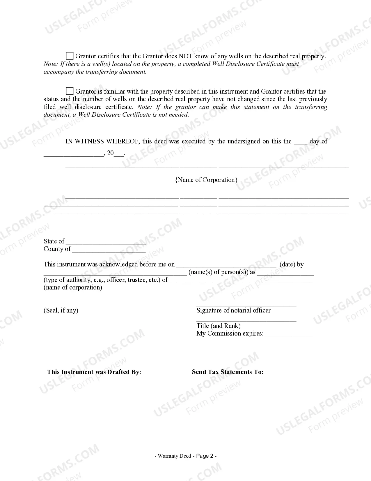 Preview Warranty Deed from Corporation to Individual
