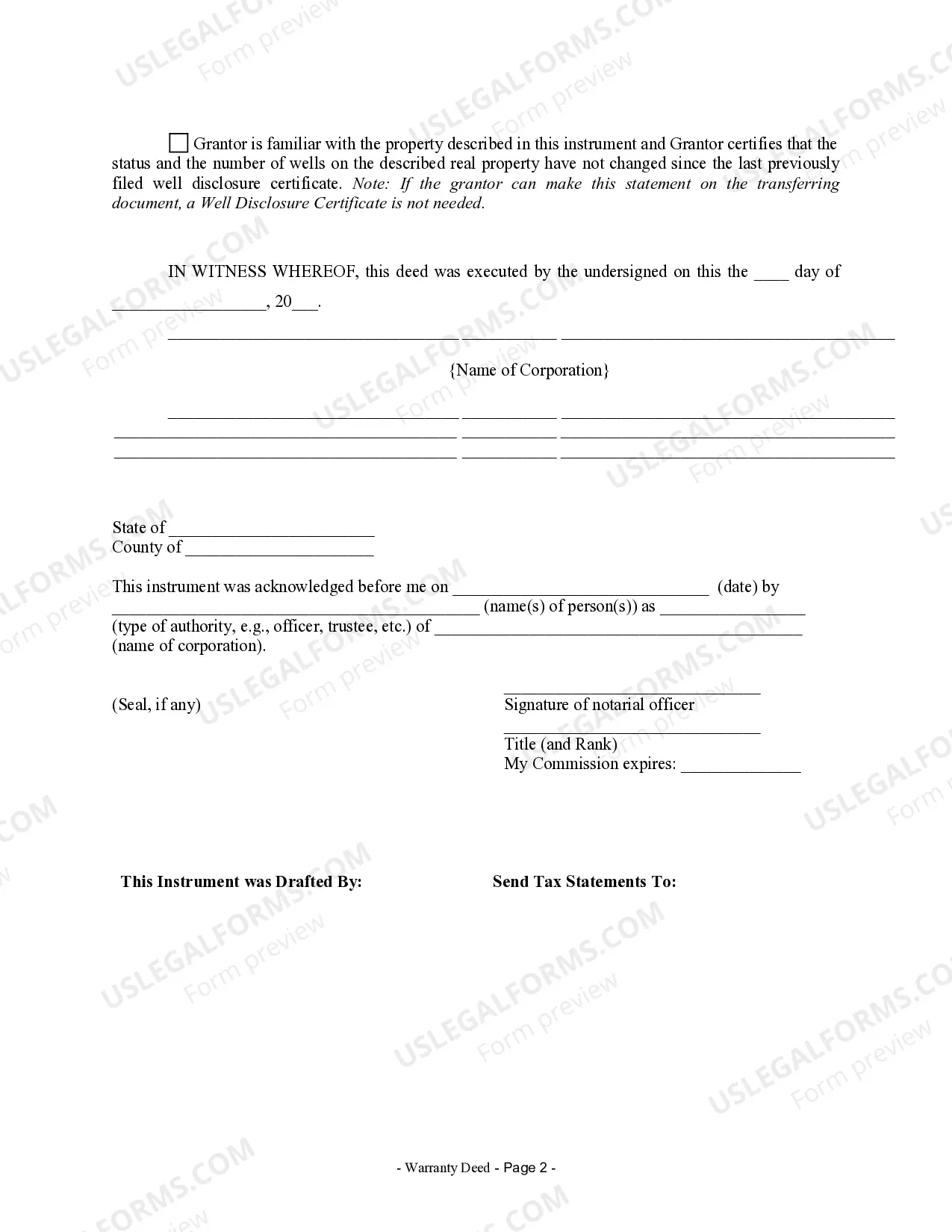 Preview Warranty Deed from Corporation to Corporation