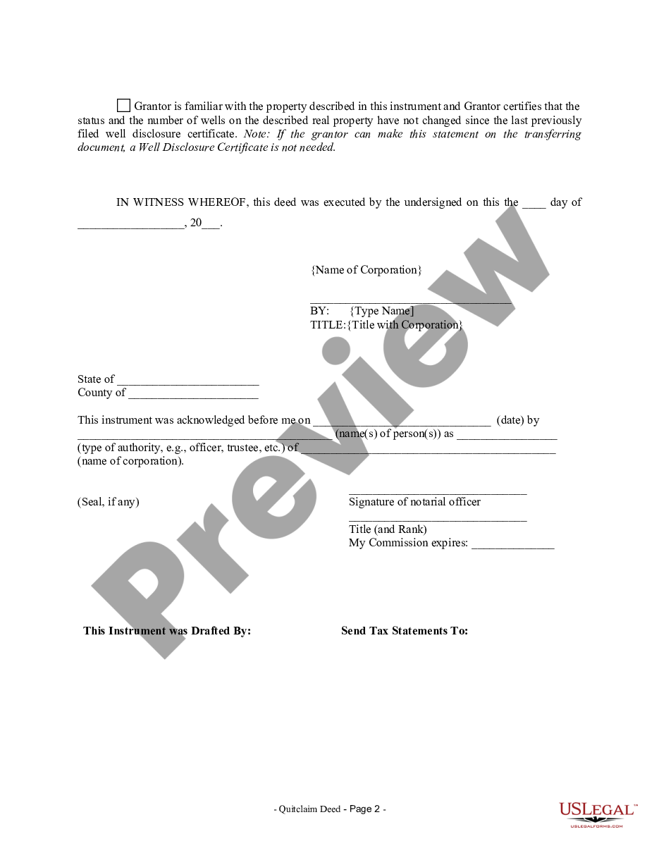 page 1 Quitclaim Deed from Corporation to Two Individuals preview