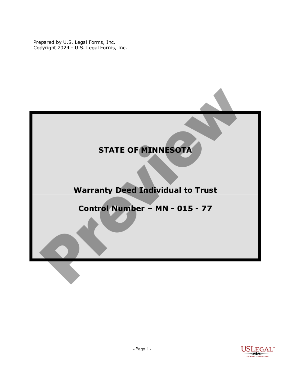page 0 Warranty Deed from Individual to a Trust preview