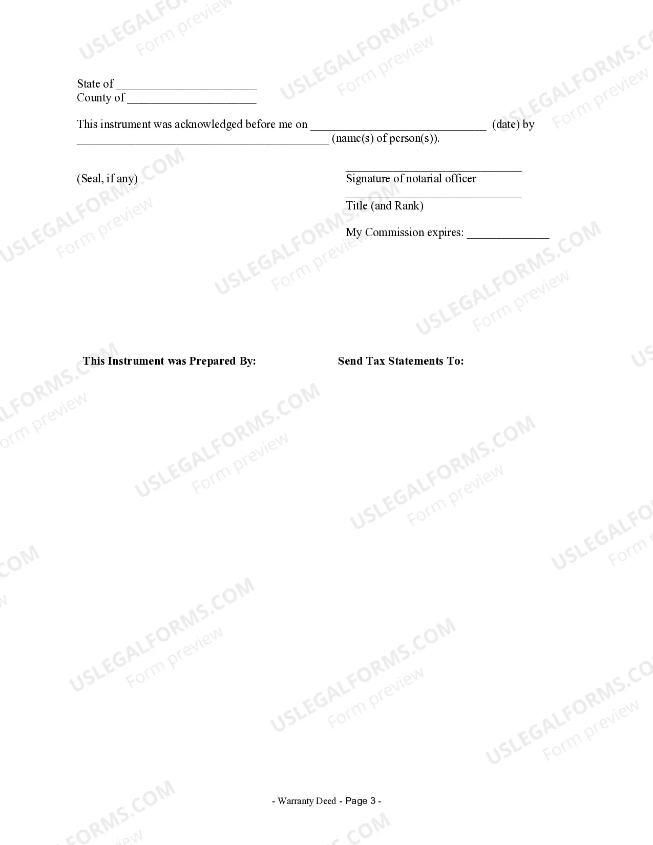 Preview Warranty Deed from Husband and Wife to a Trust