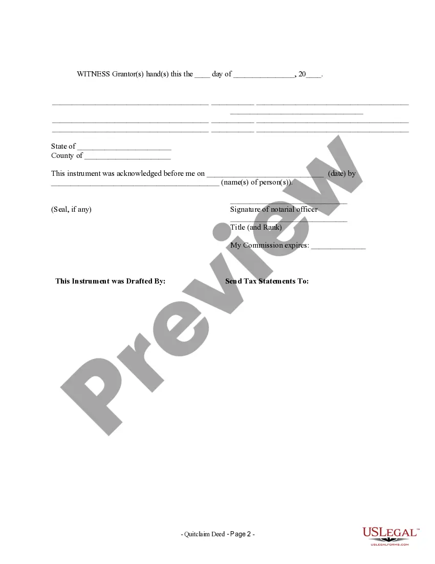 Preview Quitclaim Deed from Husband to Himself and Wife