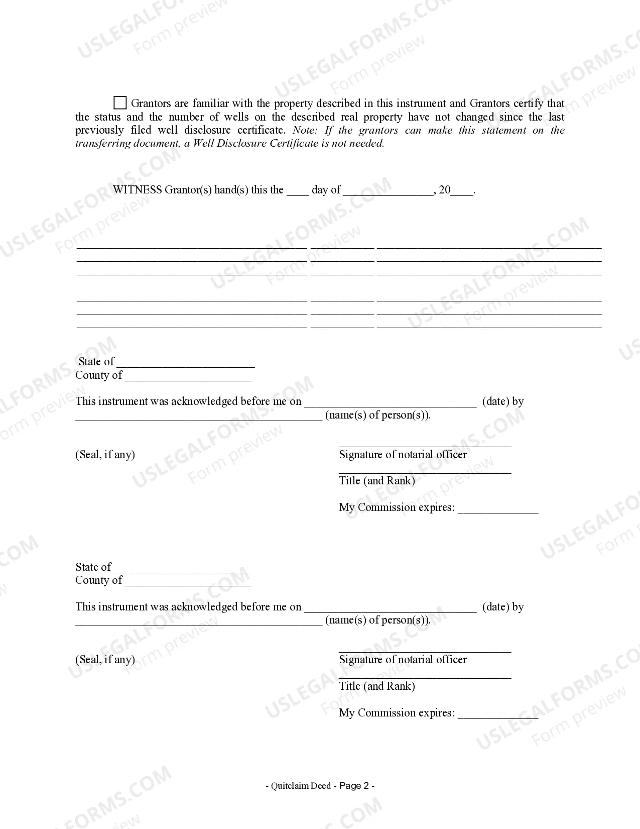 Preview Quitclaim Deed from Husband and Wife to Husband and Wife