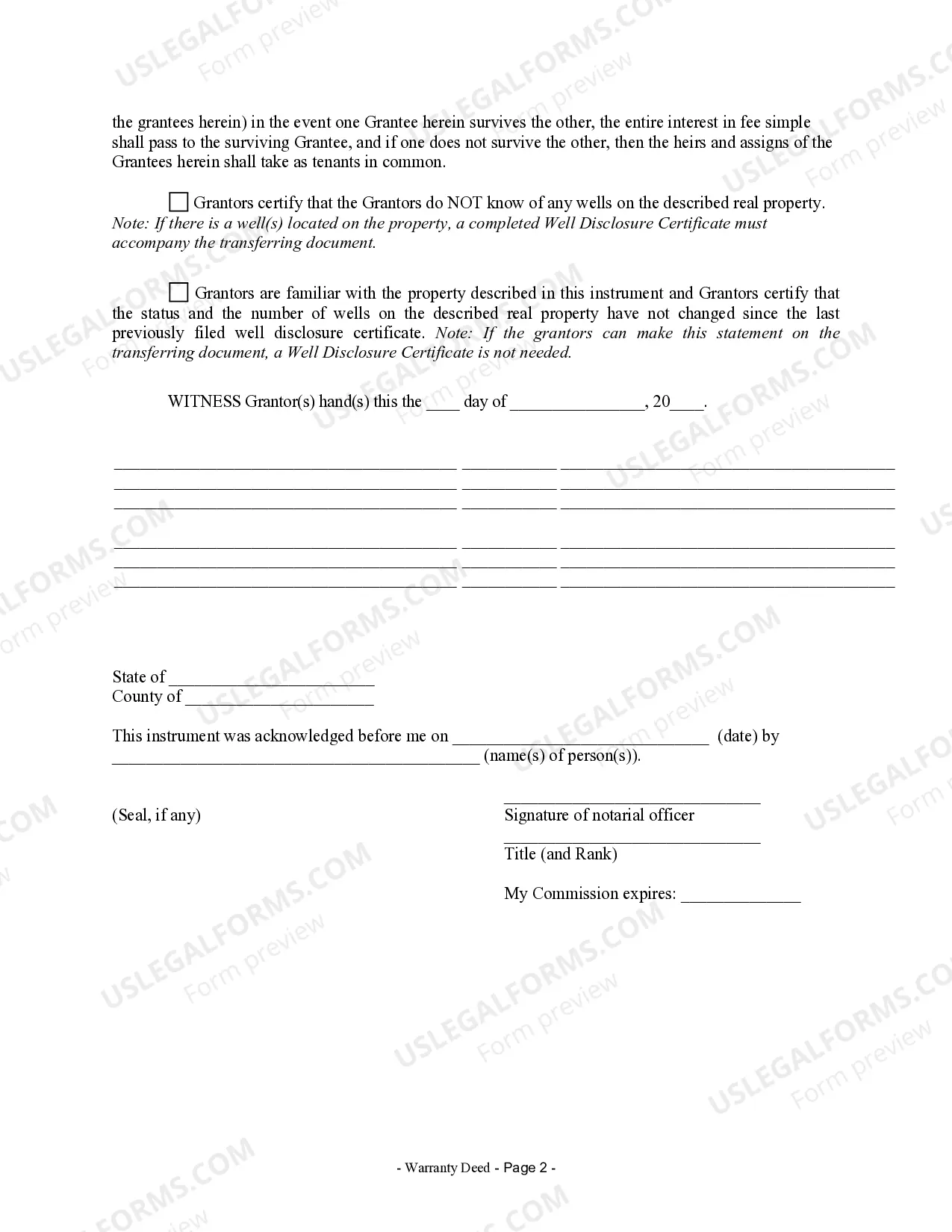 Preview Warranty Deed from Husband and Wife to Husband and Wife