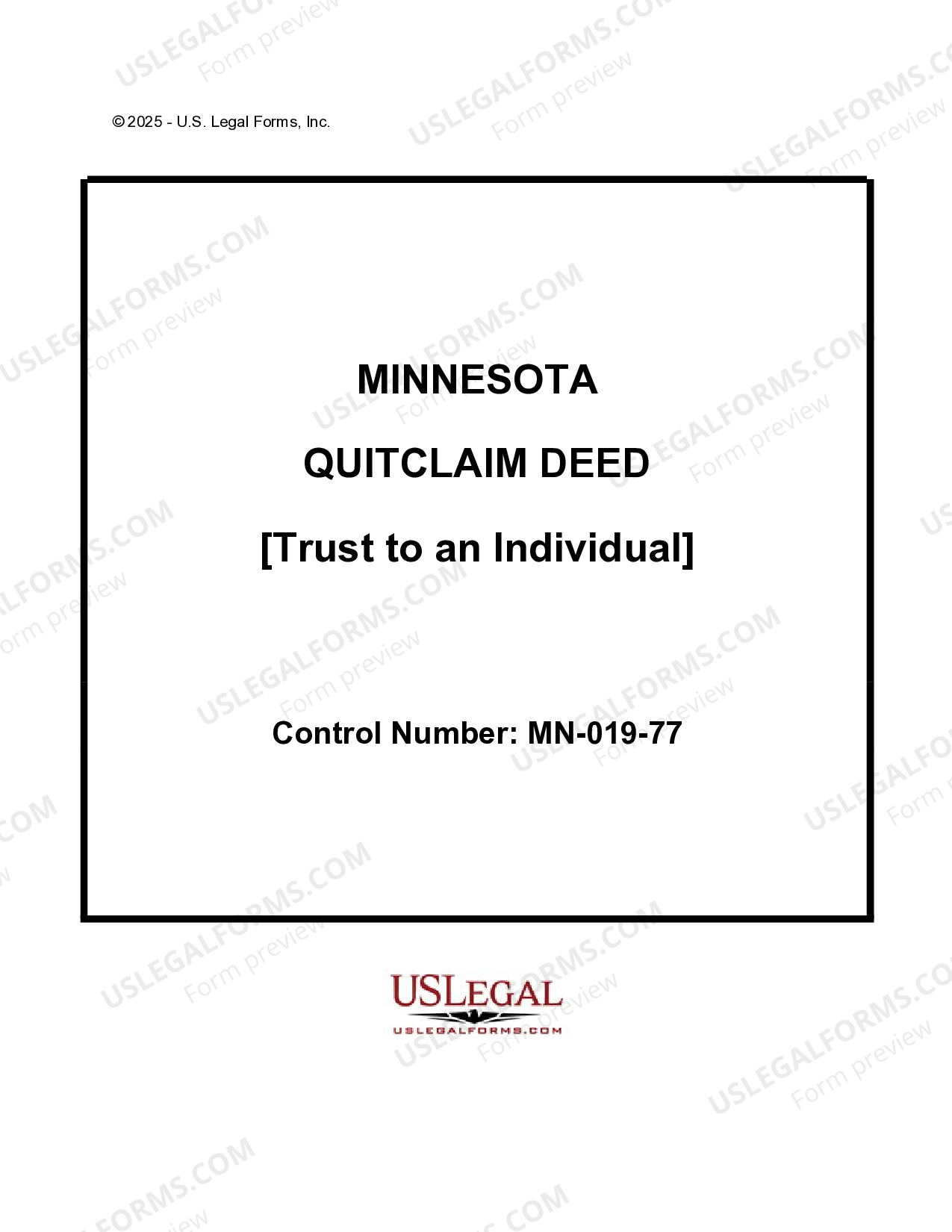 Minnesota Quitclaim Deed Trust to an Individual Quitclaim Deed To