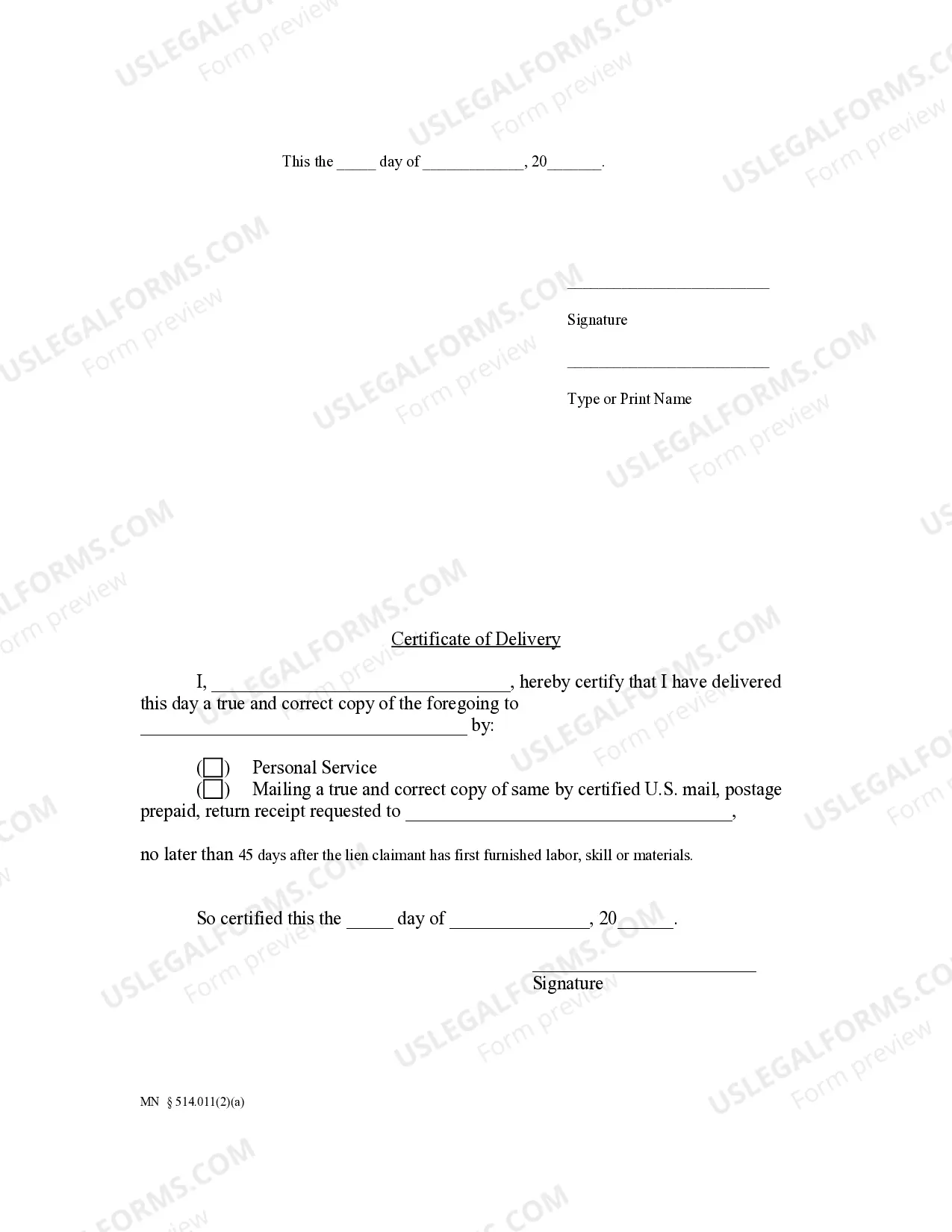Preview Subcontractor's Notice to Owner - Individual