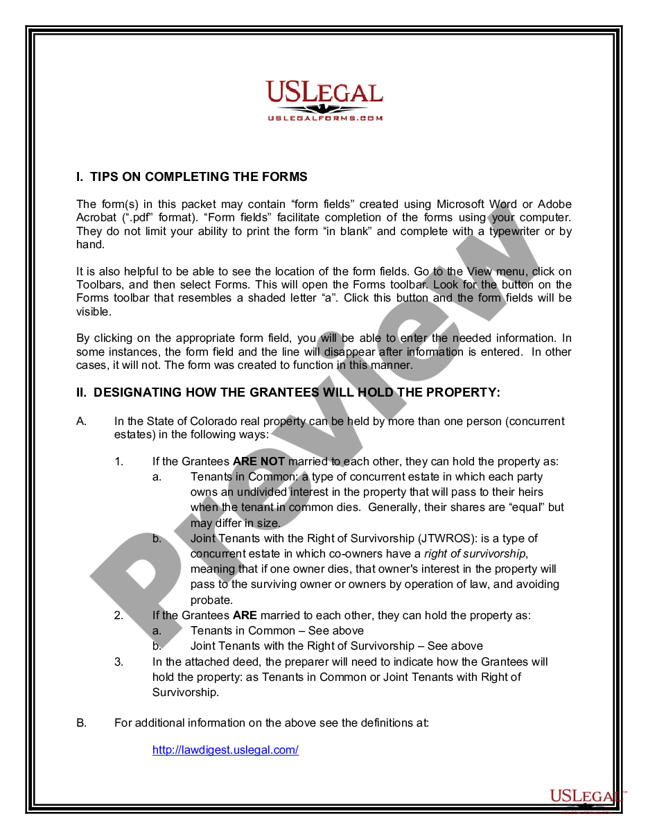 page 1 Warranty Deed to Child Reserving a Life Estate in the Parents preview