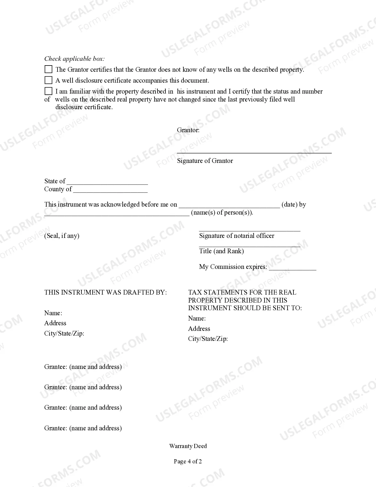 Preview Warranty Deed - One Individual to Four Individuals