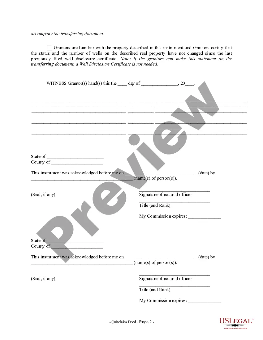Preview Quitclaim Deed by Two Individuals to Husband and Wife