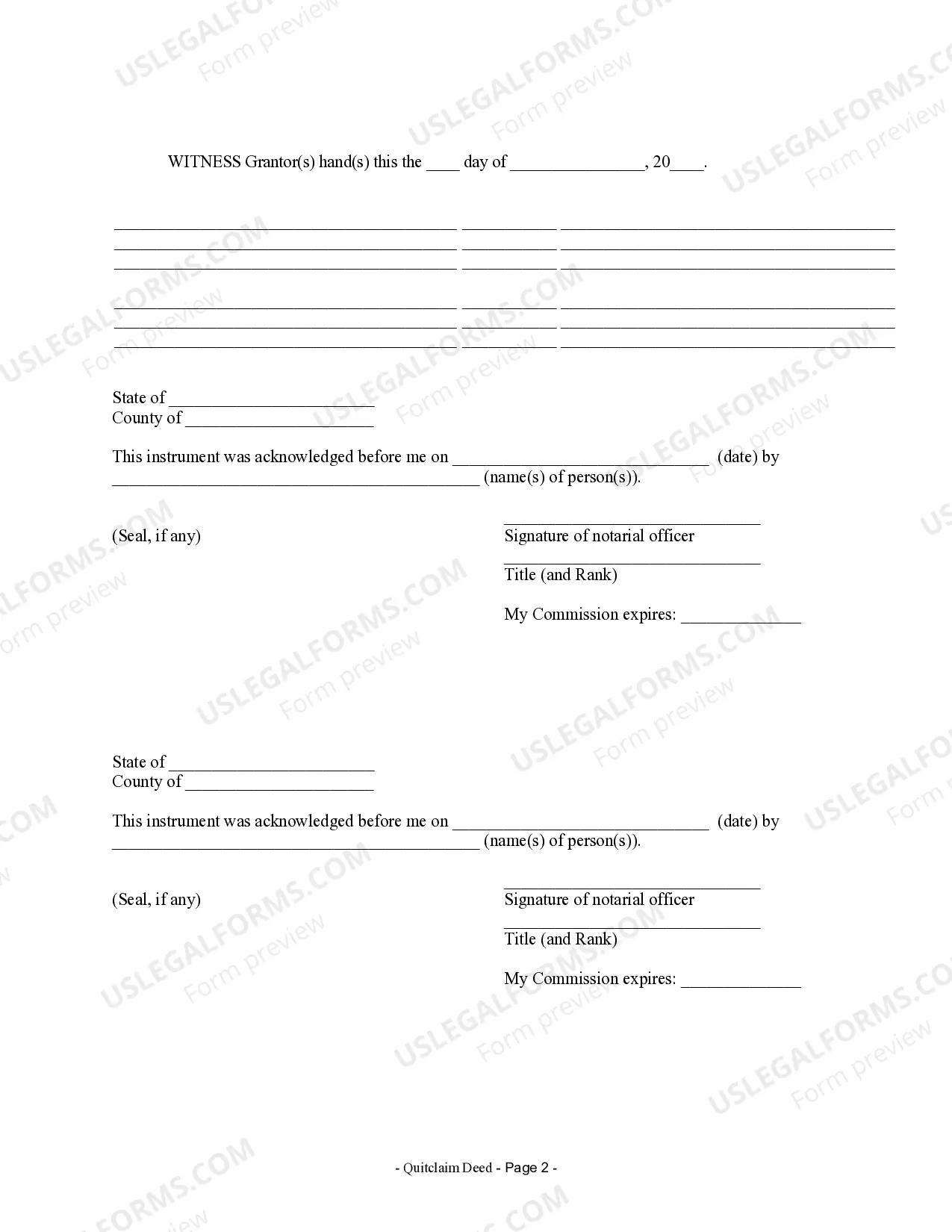 Preview Quitclaim Deed by Two Individuals to Corporation