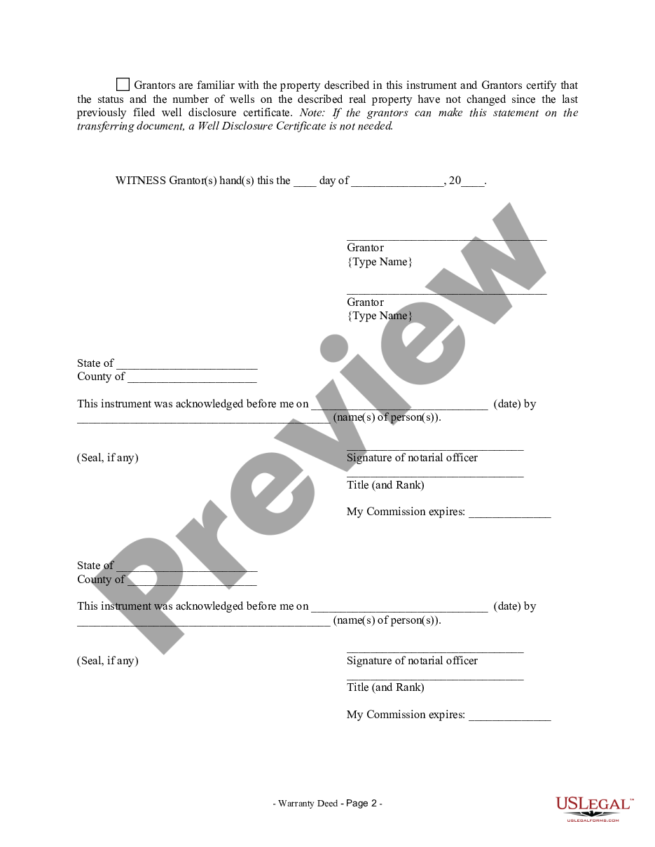 page 1 Warranty Deed from two Individuals to Corporation preview