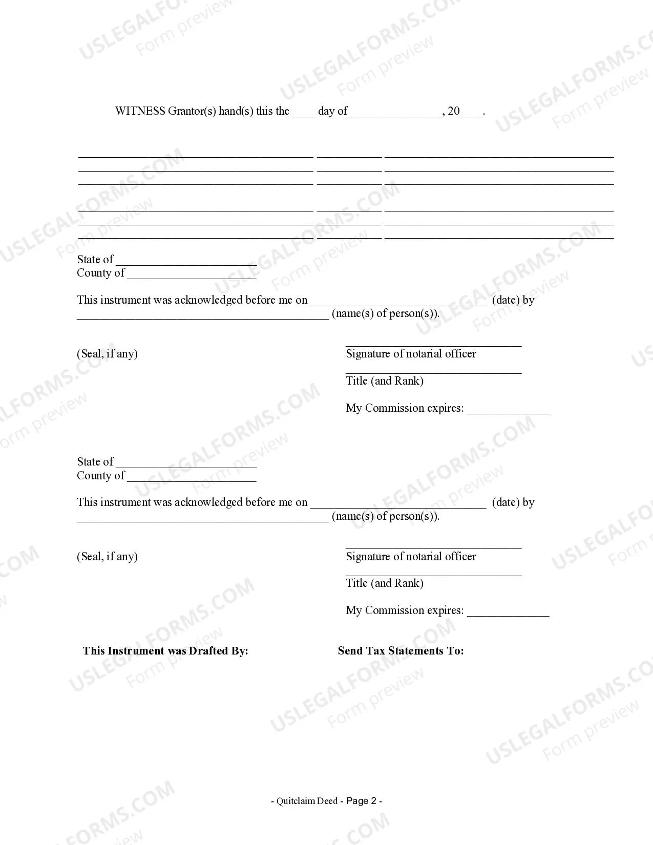 Preview Quitclaim Deed from Husband and Wife to LLC
