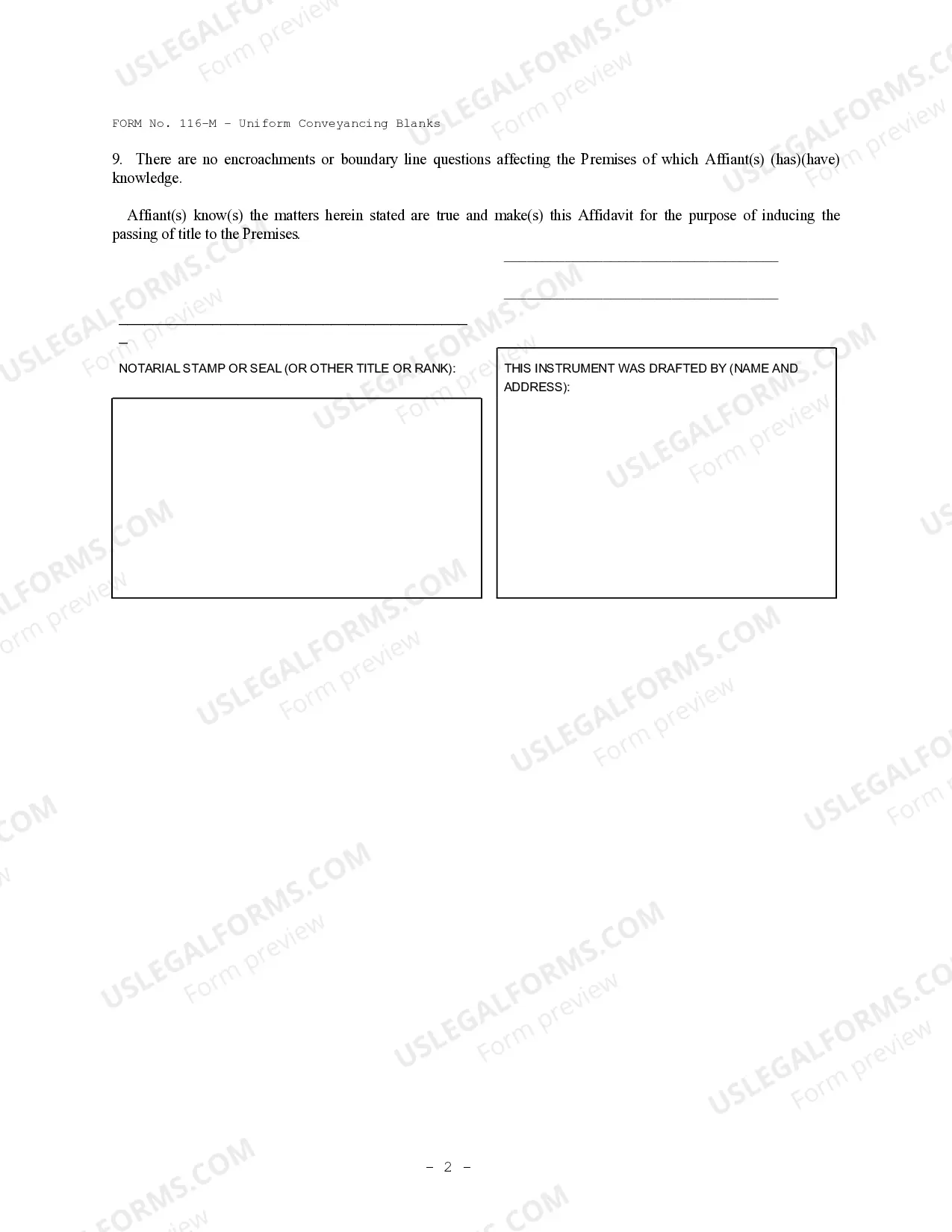 Preview Affidavit Regarding Seller - Individual - UCBC Form 50.1.2