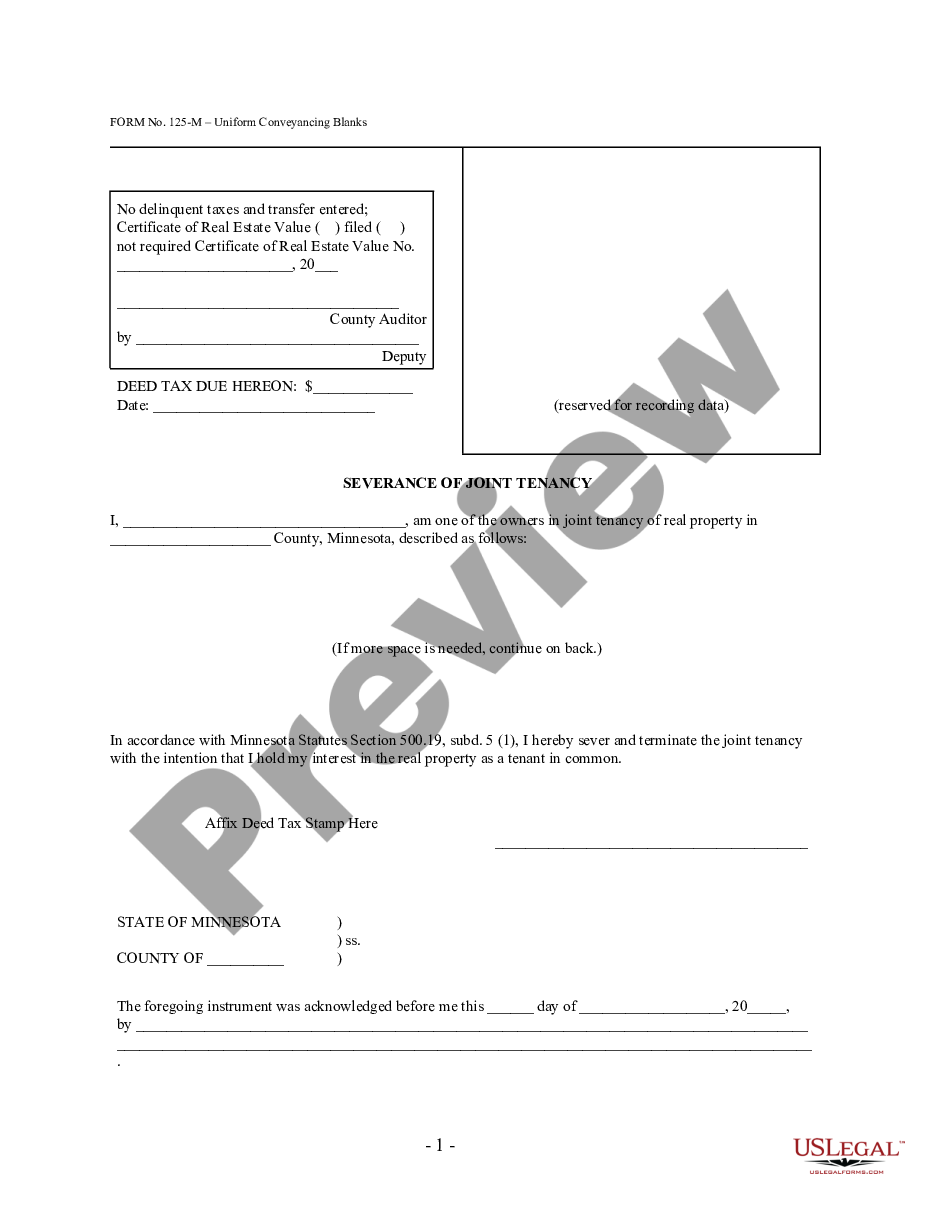 page 0 Severance of Joint Tenancy - UCBC Form 10.3.8 preview