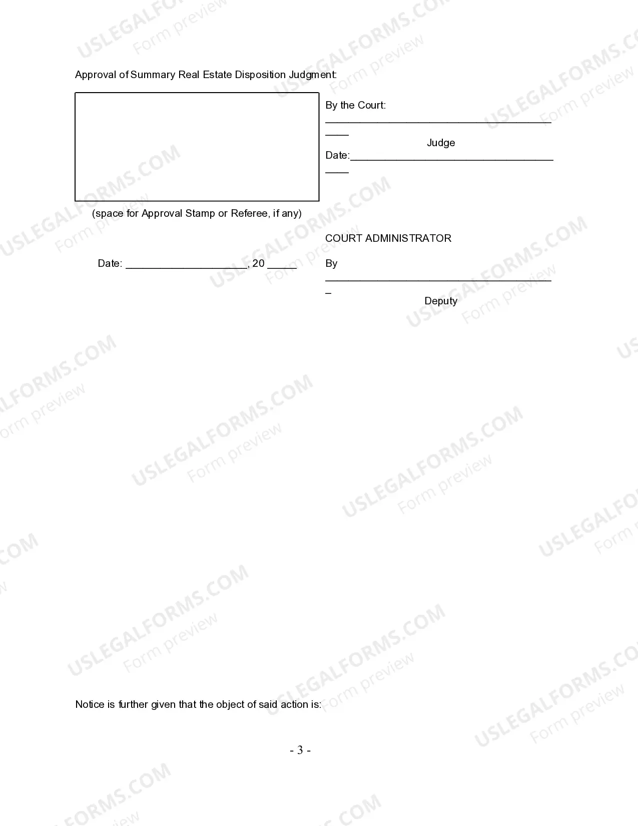 Preview Summary Real Estate Disposition Judgment - UCBC Form 80.1.2