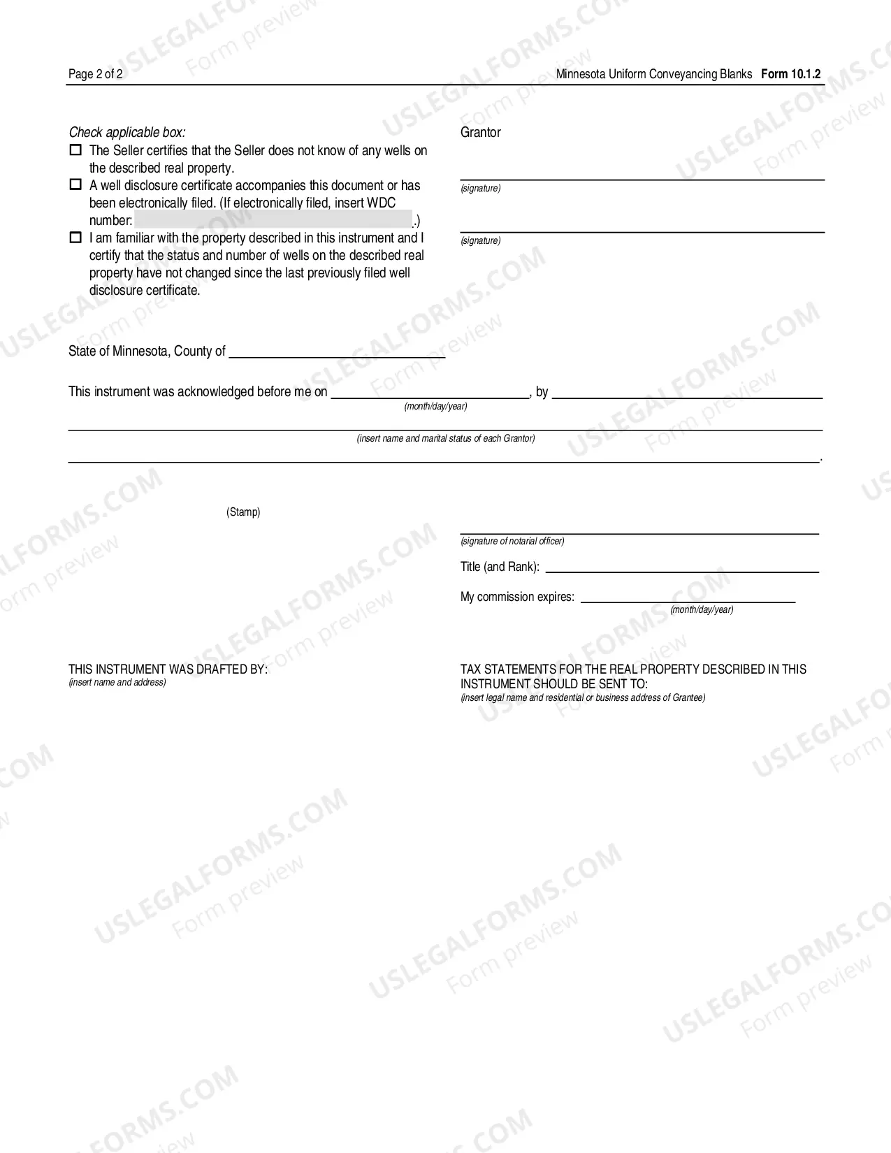 Preview Warranty Deed Except Assessments - Individuals to Individuals - UCBC Form 10.1.2