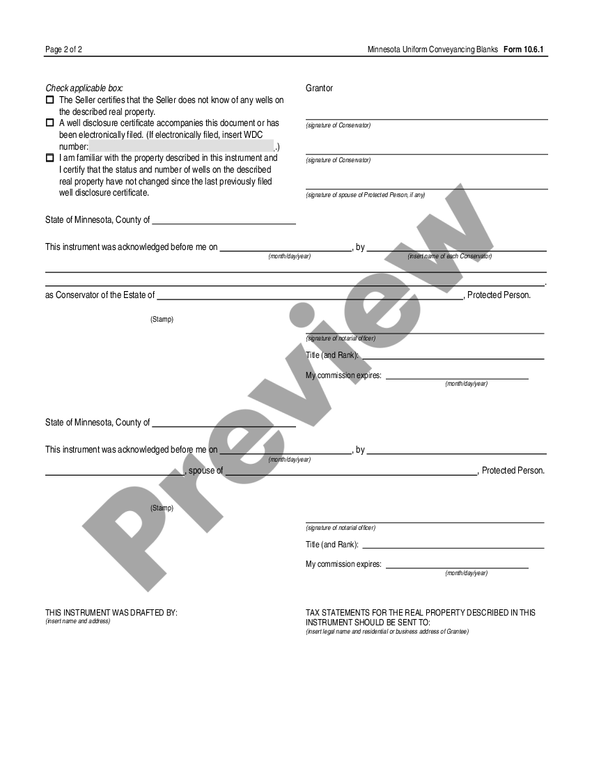 Minnesota Conservator's Deed - UCBC Form 10.6.1 | US Legal Forms