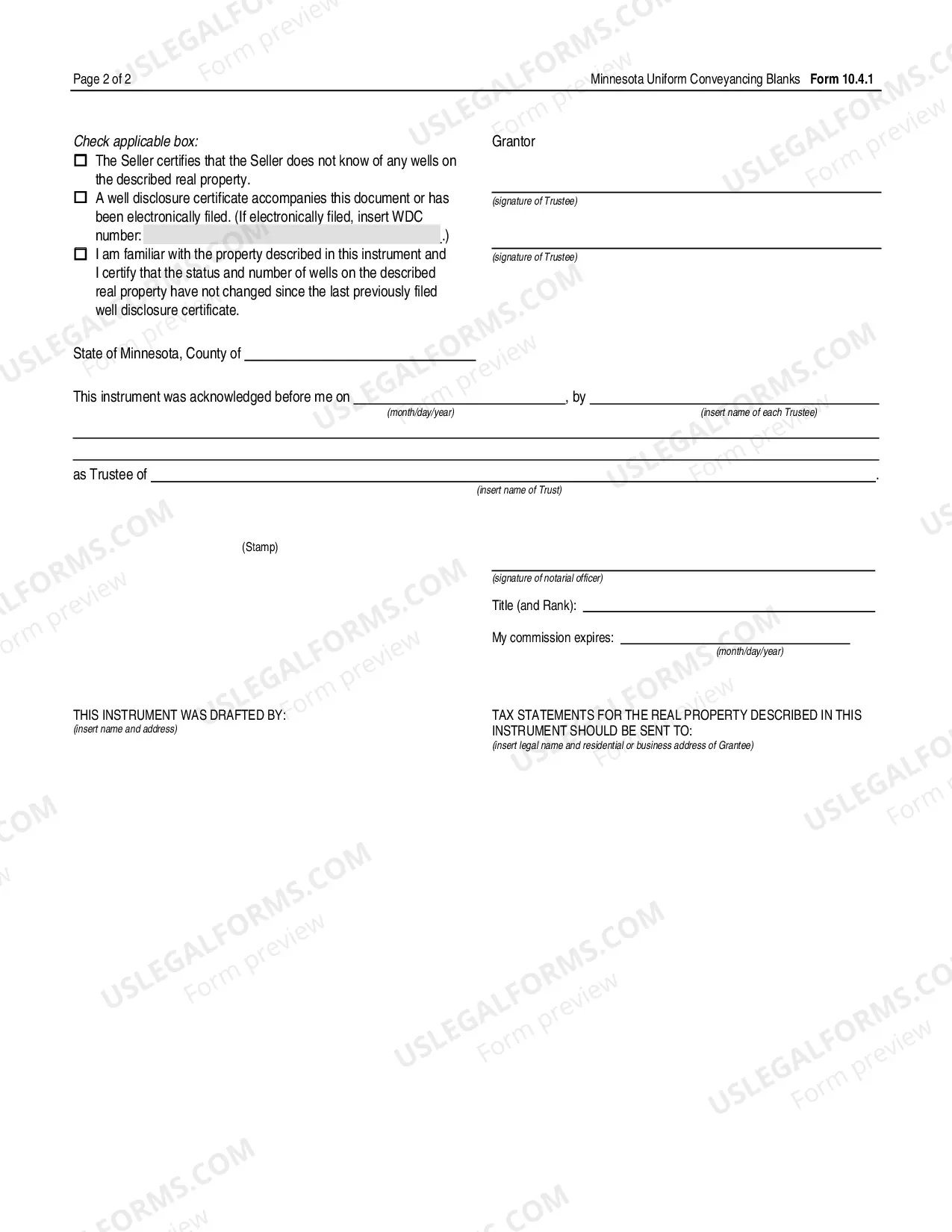 Preview Trustees Deed by Individual Trustee - UCBC Form 10.4.1