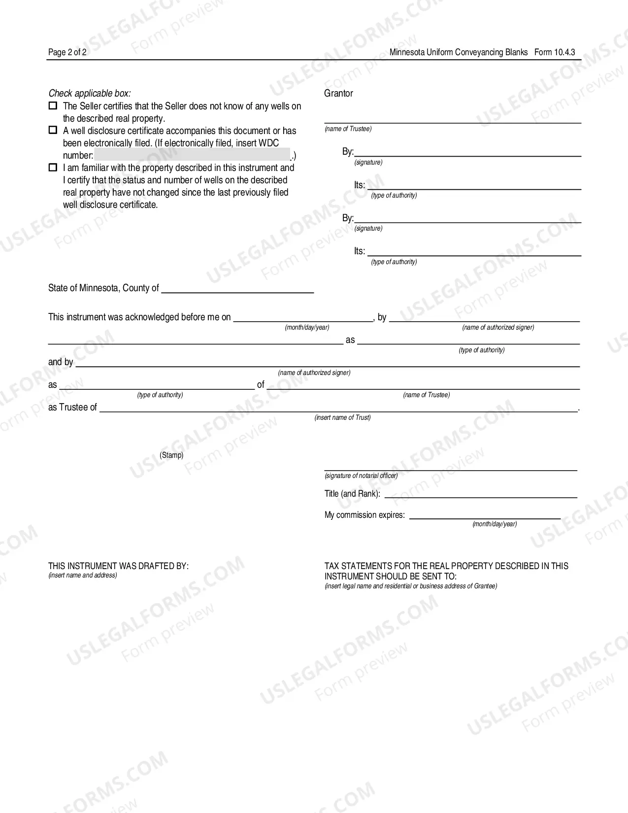 Preview Trustees Deed By Business Entity Trustee - UCBC Form 10.4.3