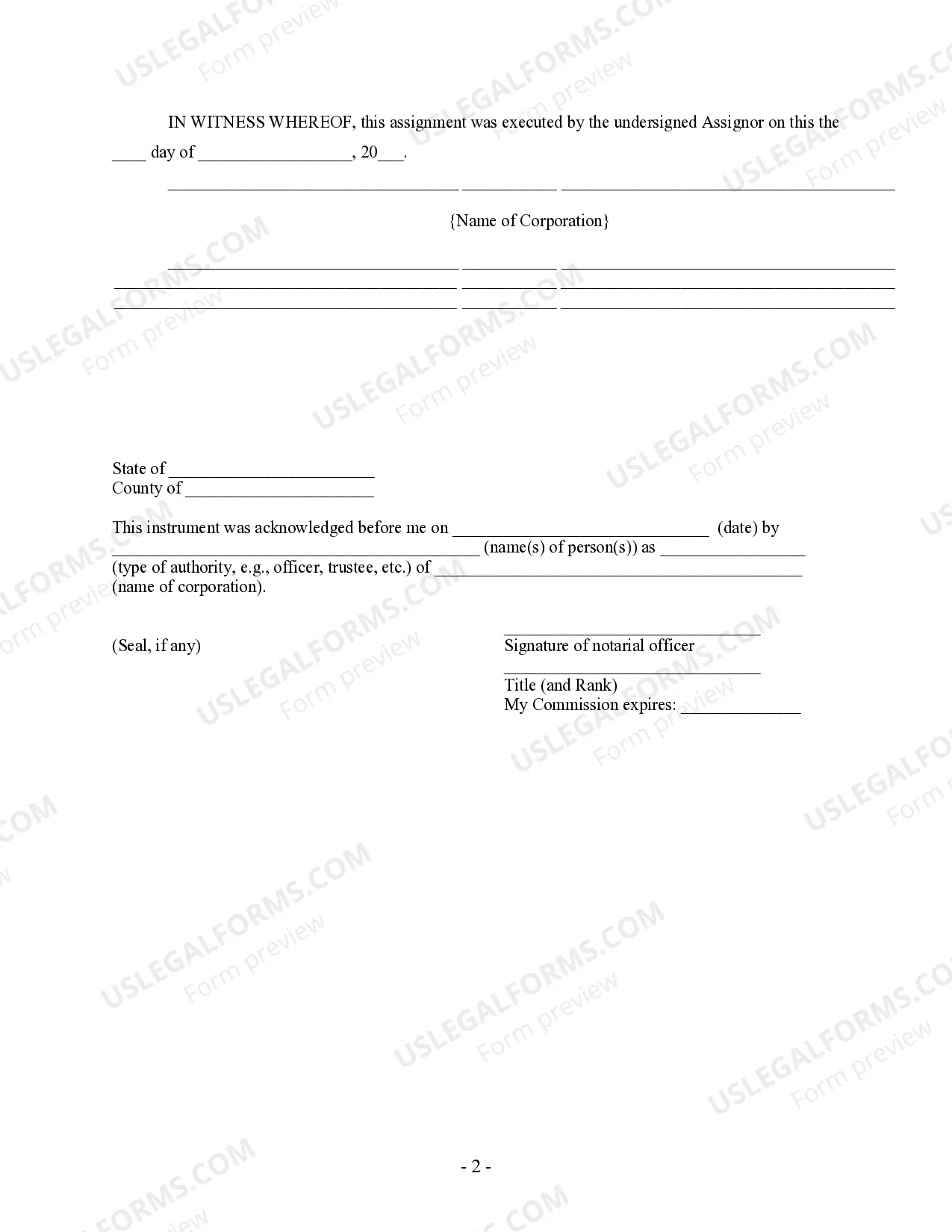 Preview Assignment of Mortgage by Corporate Mortgage Holder