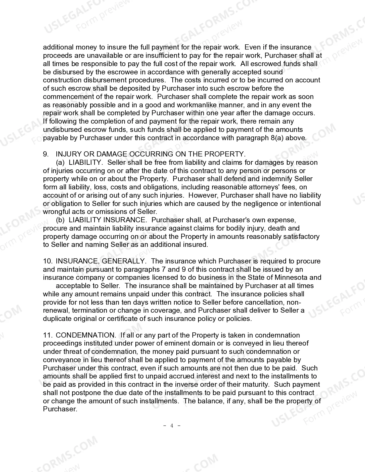 Preview Contract For Deed - Individual Seller - UCBC Form 30.1.1