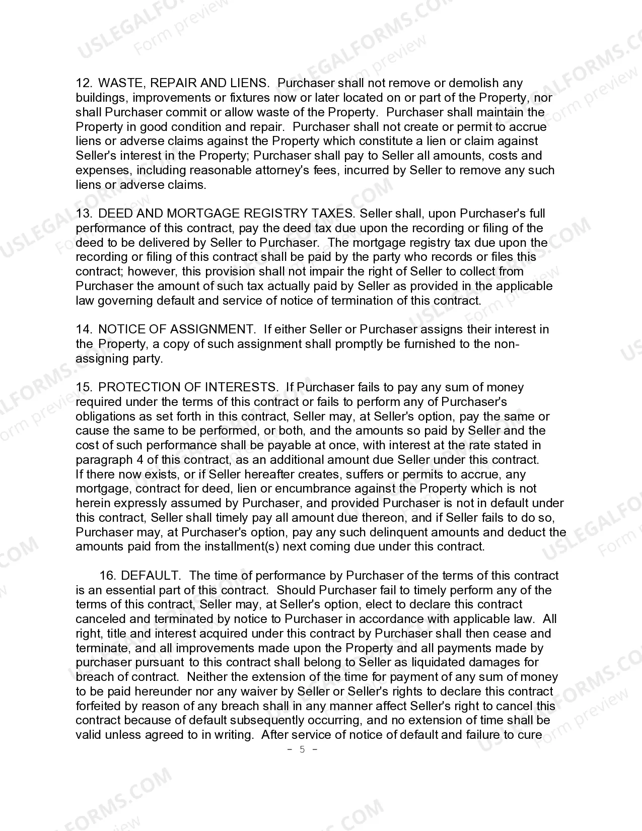 Preview Contract For Deed - Individual Seller - UCBC Form 30.1.1