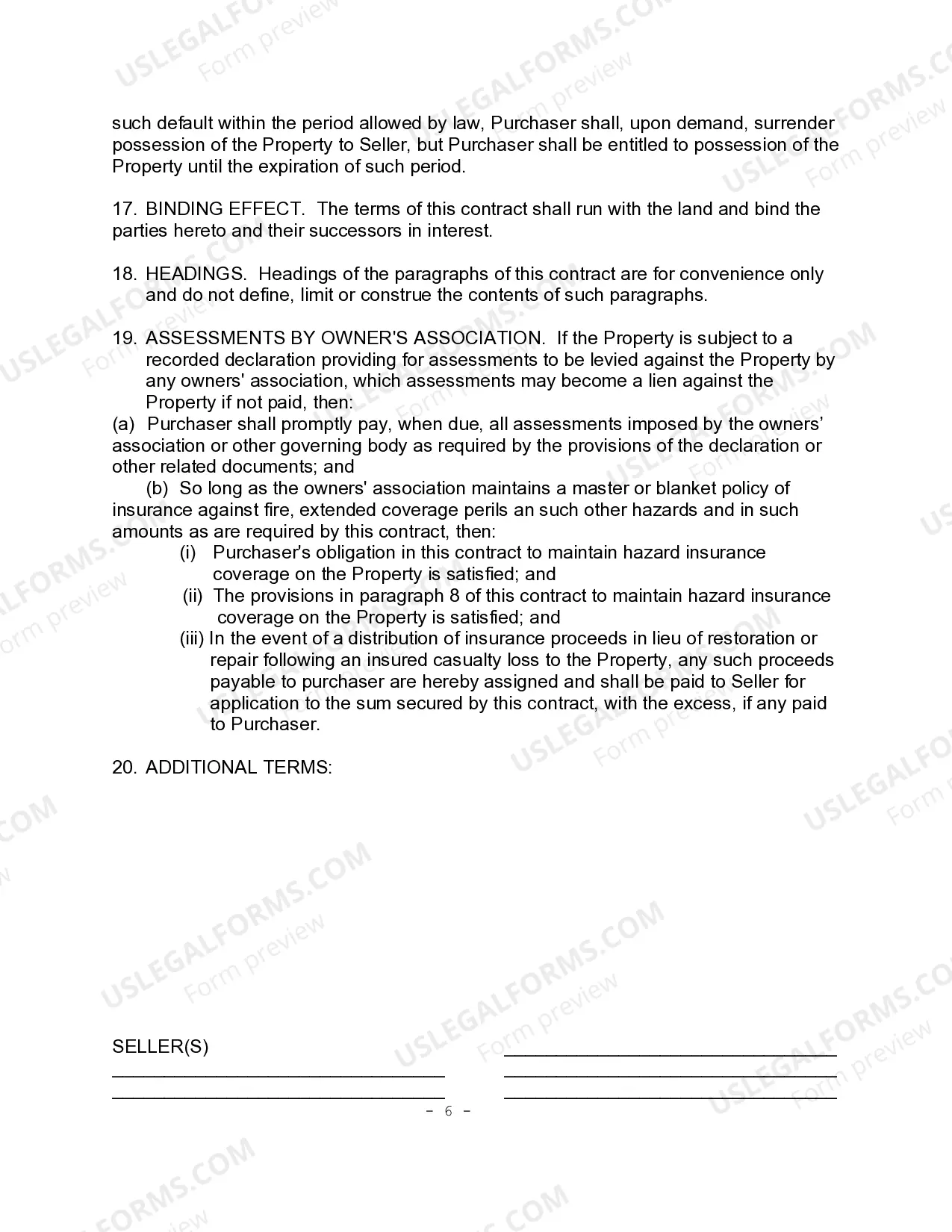 Preview Contract For Deed - Individual Seller - UCBC Form 30.1.1