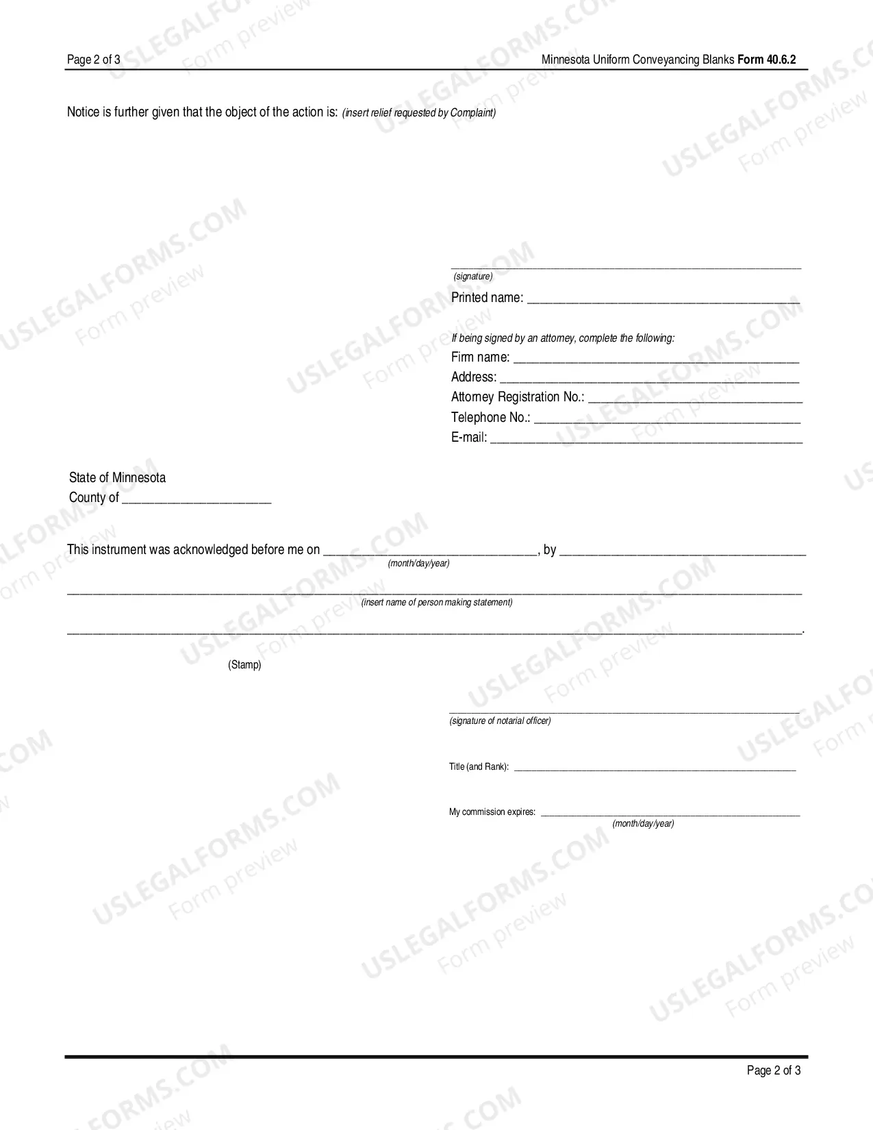 Preview Notice of Lis Pendens - Foreclosure of Mechanic's Lien - Form 40.6.2