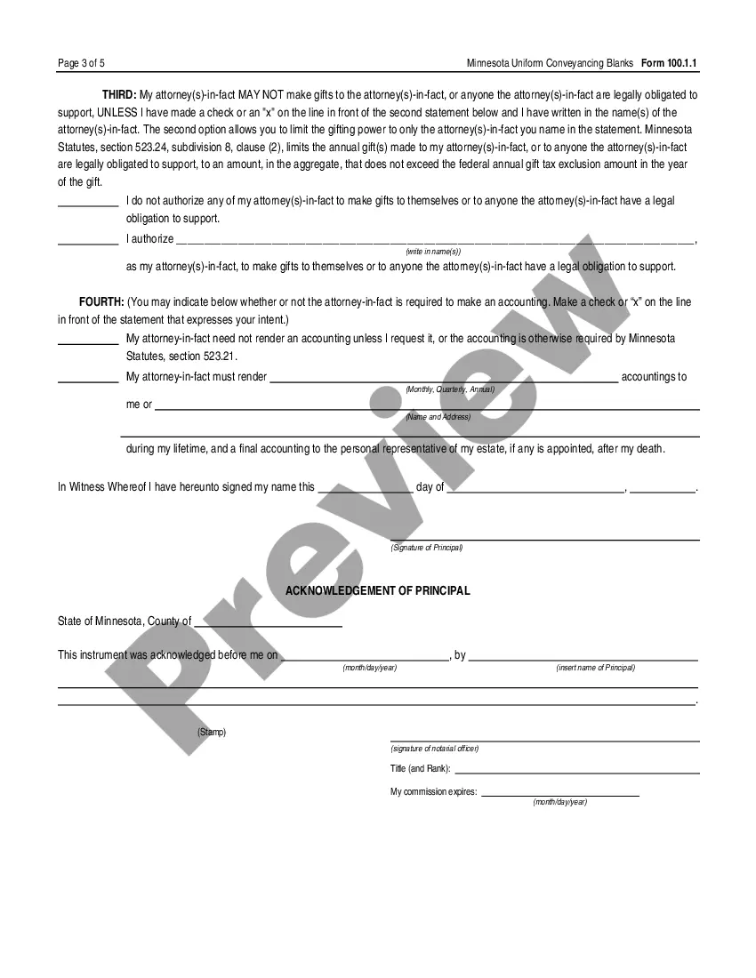 Preview Statutory Short Form Power of Attorney - UCBC Form 100.1.1