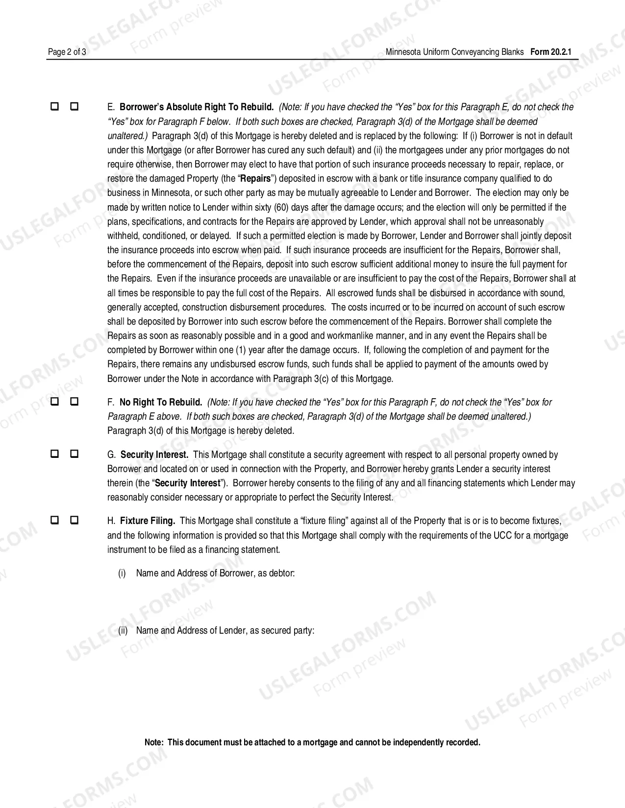 Preview Mortgage Addendum - UCBC Form 20.2.1