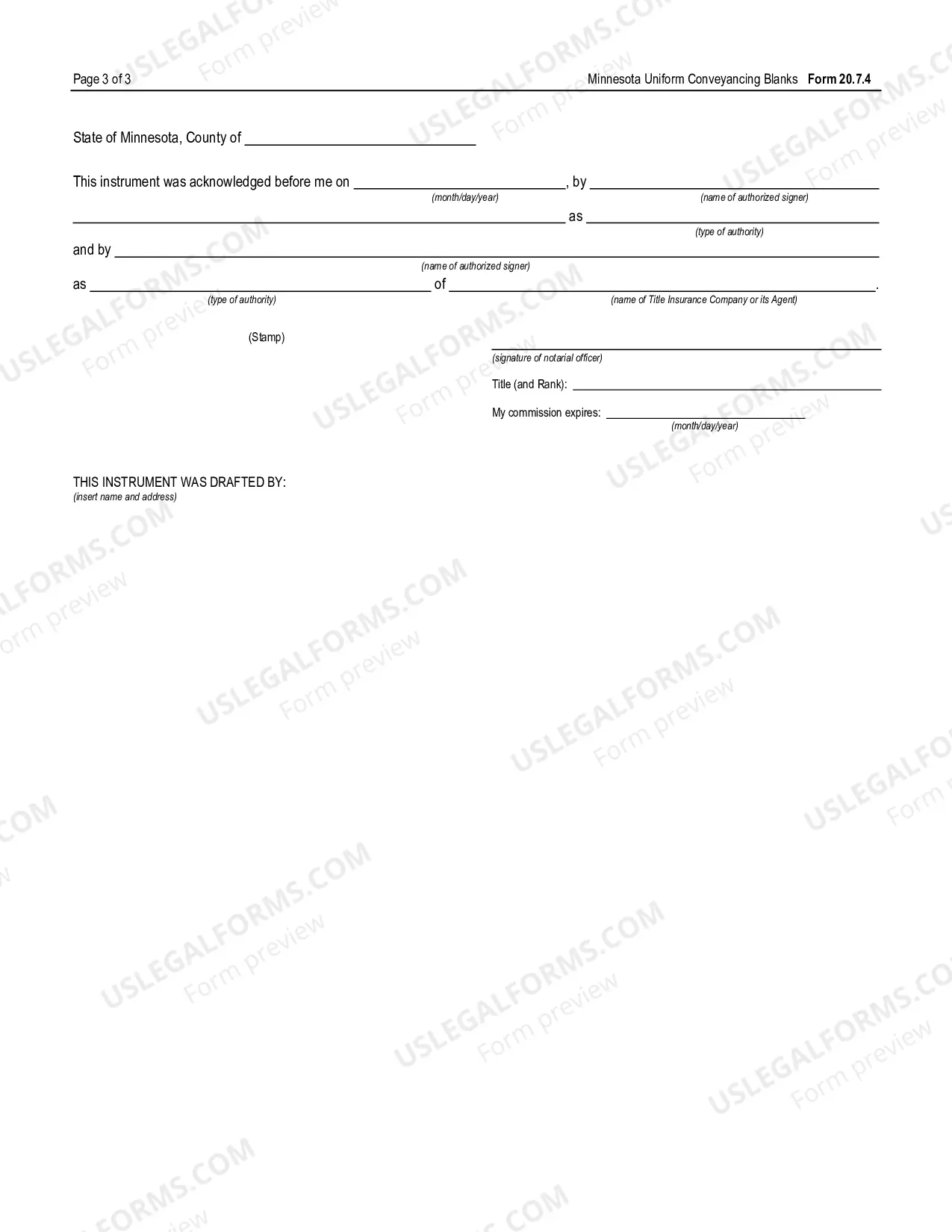 Preview Certificate of Partial Release of Mortgage and Assignment of Rents and Profits by Title Insurance Company or Its Agent - Minn. Stat. 507.401 - UCBC Form 20.7.4