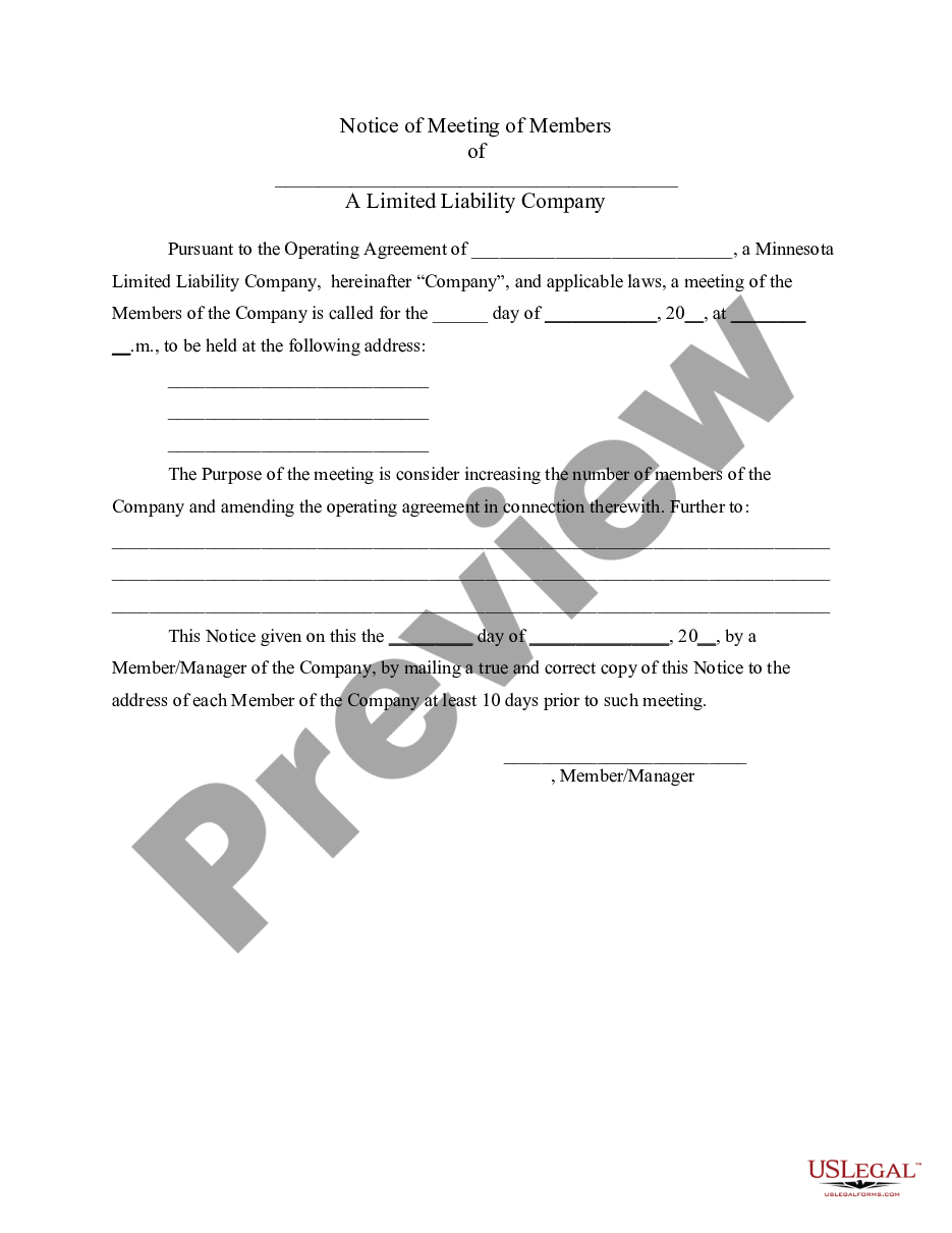 page 6 LLC Notices, Resolutions and other Operations Forms Package preview