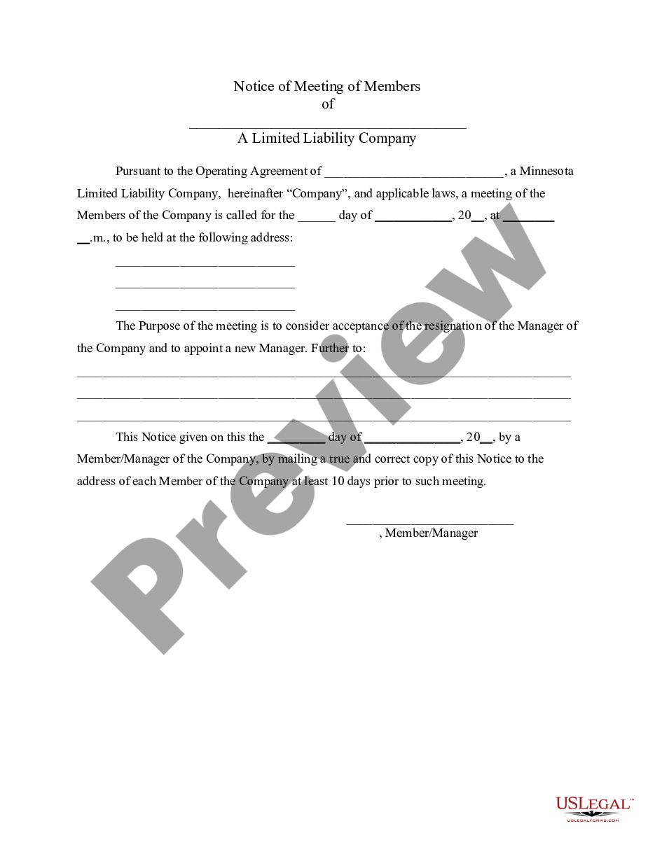 page 8 LLC Notices, Resolutions and other Operations Forms Package preview