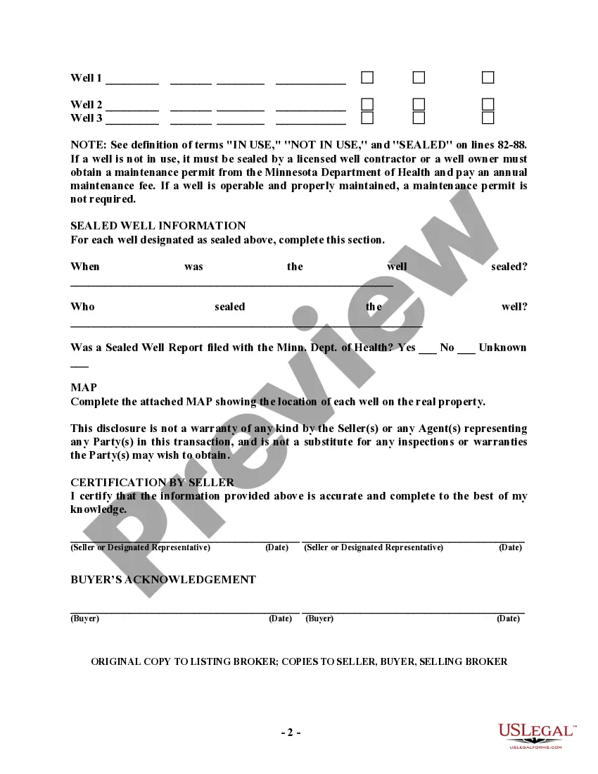 Preview Well Disclosure Statement