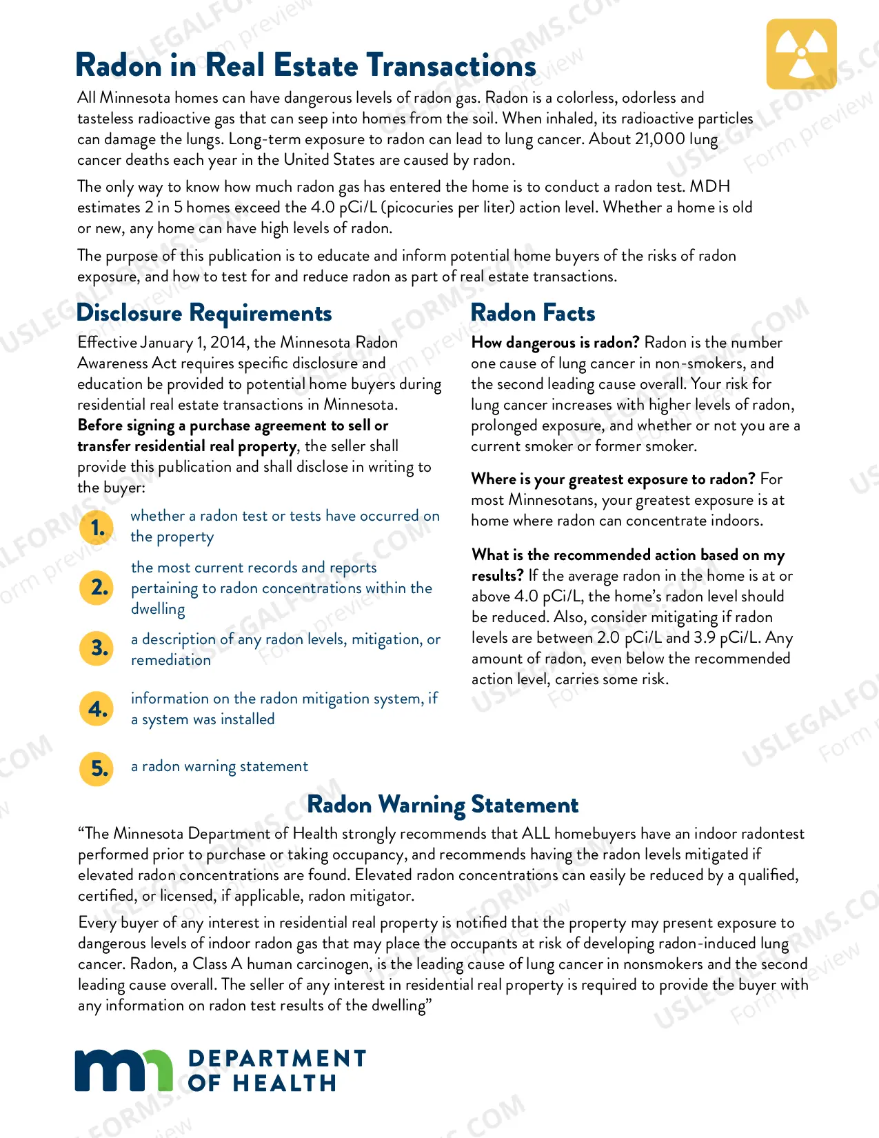 Preview Residential Real Estate Sales Disclosure Statement