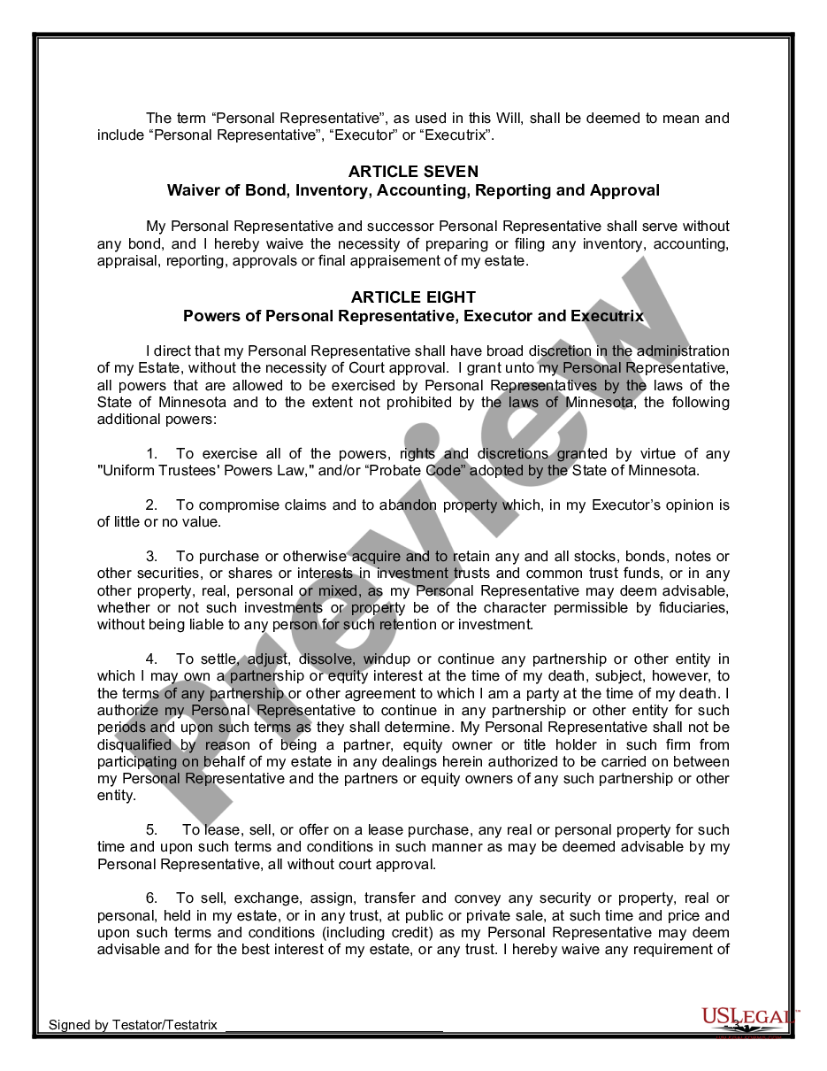 page 5 Mutual Wills containing Last Will and Testaments for Unmarried Persons living together with No Children preview