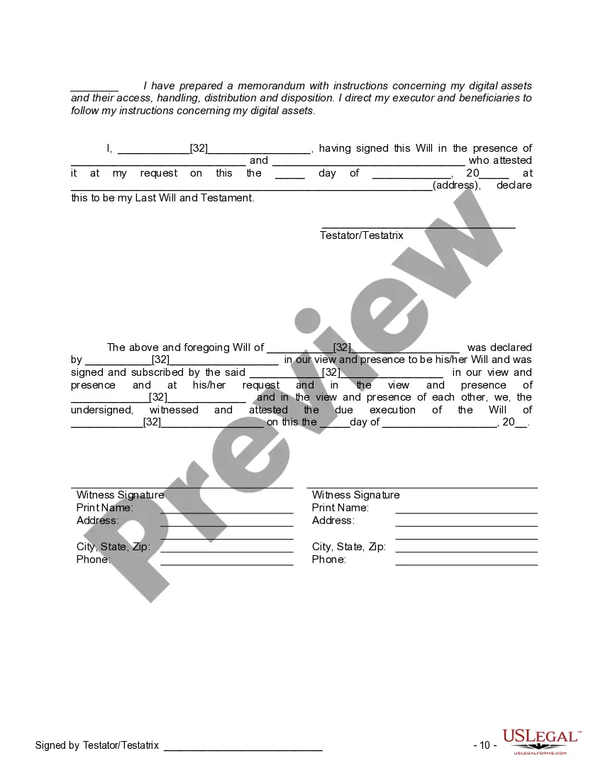 Preview Mutual Wills containing Last Will and Testaments for Man and Woman living together not Married with No Children