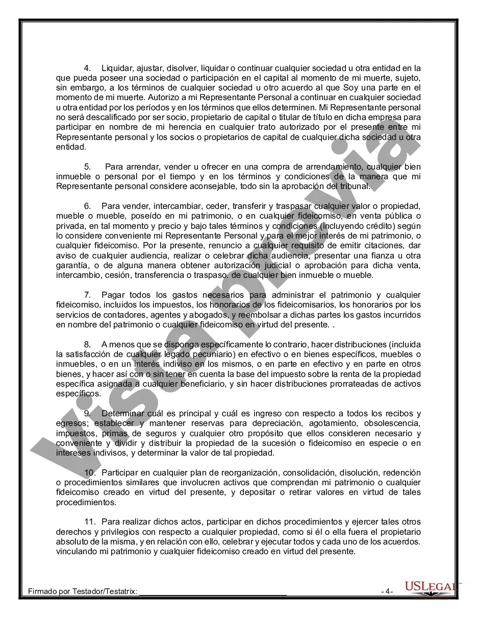 Preview Paquete de Testamentos Mutuos de Últimas Voluntades y Testamentos para Personas Solteras que conviven con Hijos Adultos