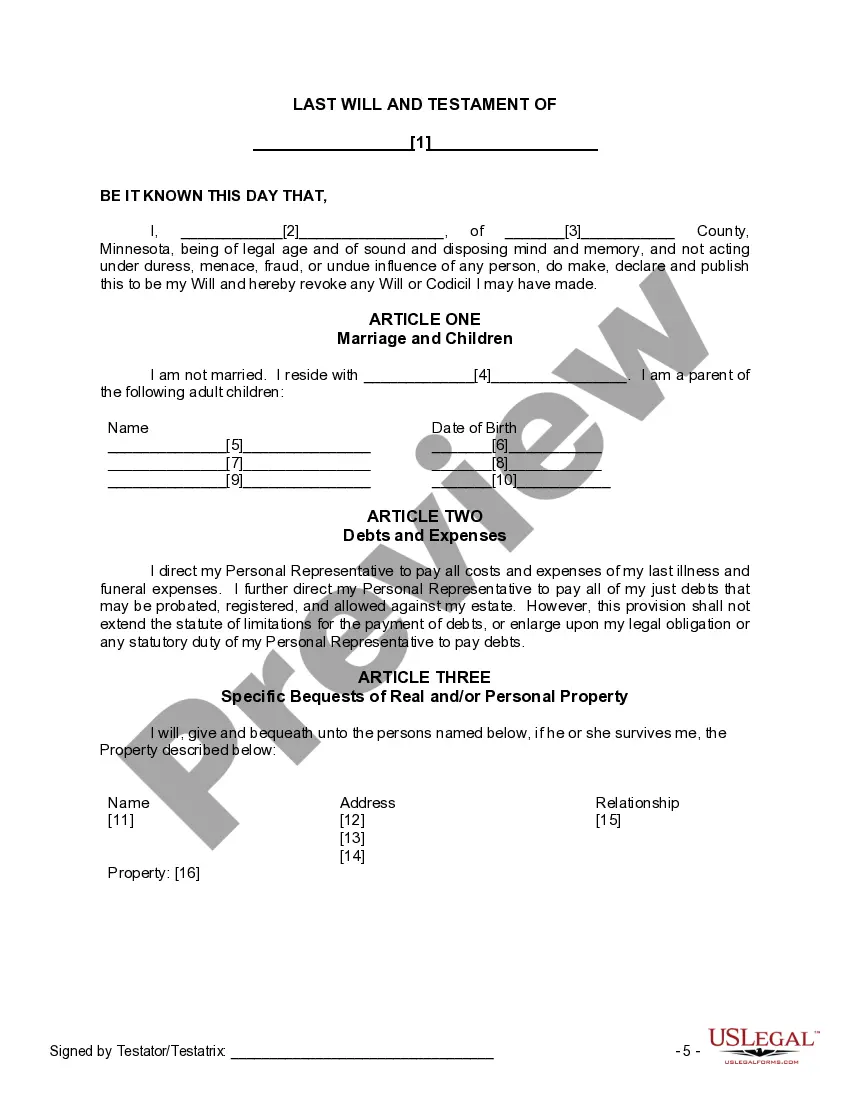 Preview Mutual Wills Package of Last Wills and Testaments for Man and Woman living together not Married with Adult Children