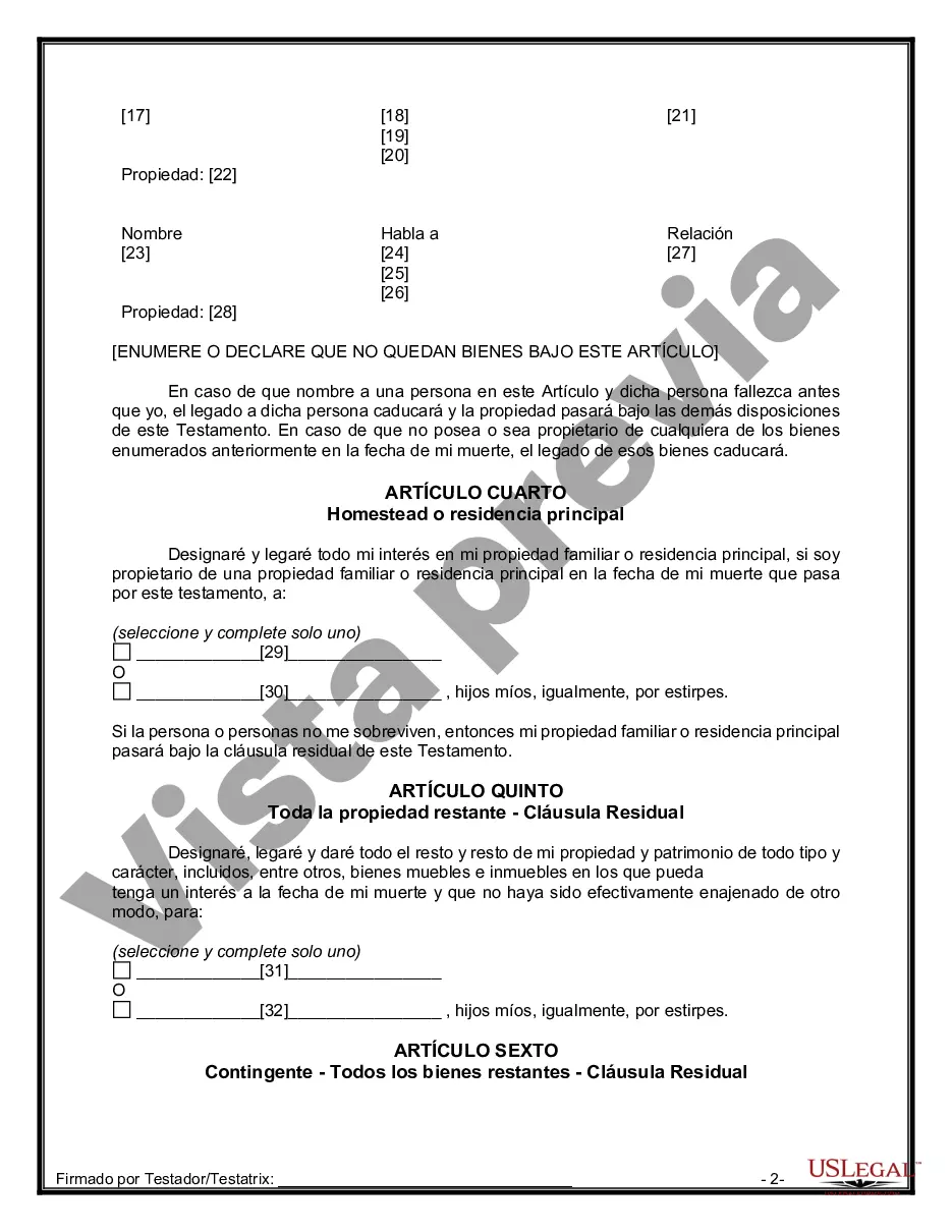 Preview Testamentos Mutuos o Últimas Voluntades y Testamentos para Personas Solteras que conviven con Hijos Menores