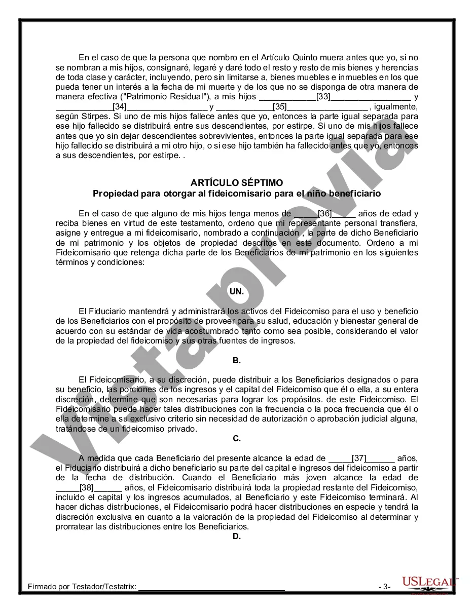 Preview Testamentos Mutuos o Últimas Voluntades y Testamentos para Personas Solteras que conviven con Hijos Menores