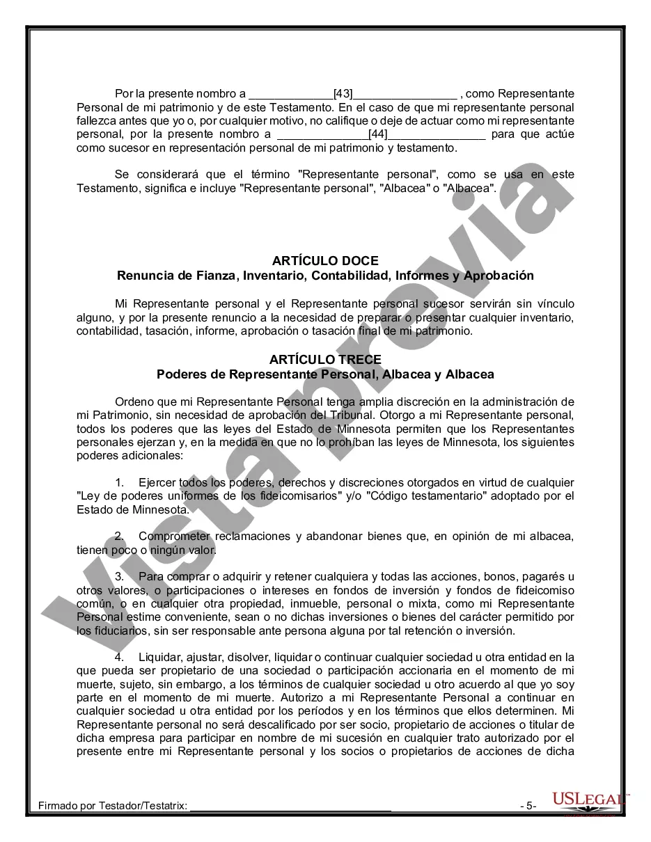 Preview Testamentos Mutuos o Últimas Voluntades y Testamentos para Personas Solteras que conviven con Hijos Menores